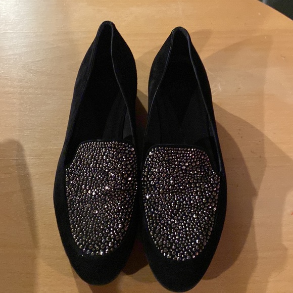 Stewart Weizmann Suede Sparkle Loafers - Picture 4 of 4